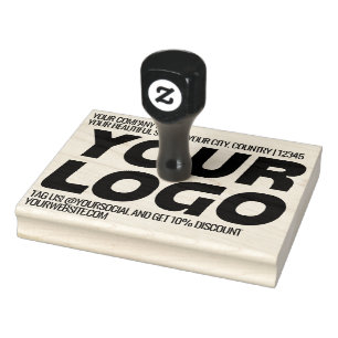 Personalisiertes Logo und großer Text Rücksendeadr Gummistempel
