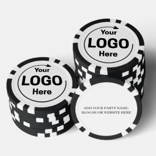 Personalisiertes Logo und Text Cool Schwarz und We Pokerchips