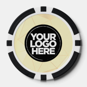 Personalisiertes Logo und Text Geometrisches Gold Pokerchips