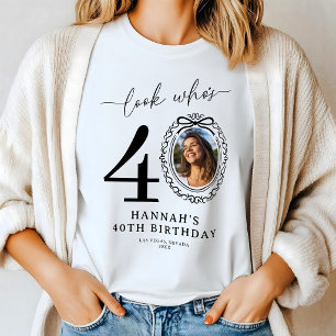 Personalisiertes 'Look Who's 40' Foto-Geburtstags- Tri-Blend Shirt