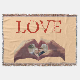 Personalisiertes LOVE-Akronym-Foto Decke