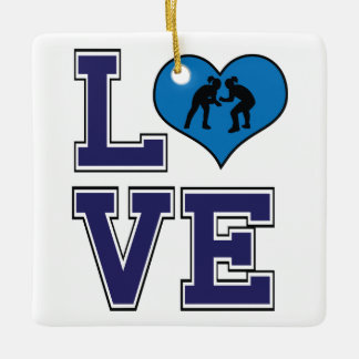 Personalisiertes LOVE Mädchen Wrestling Keramikornament