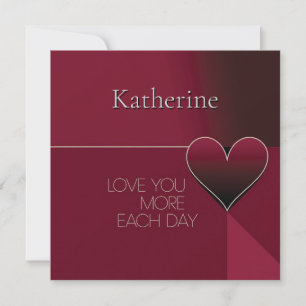 Personalisiertes 'Love You More Each Day'-Herz-Des Karte