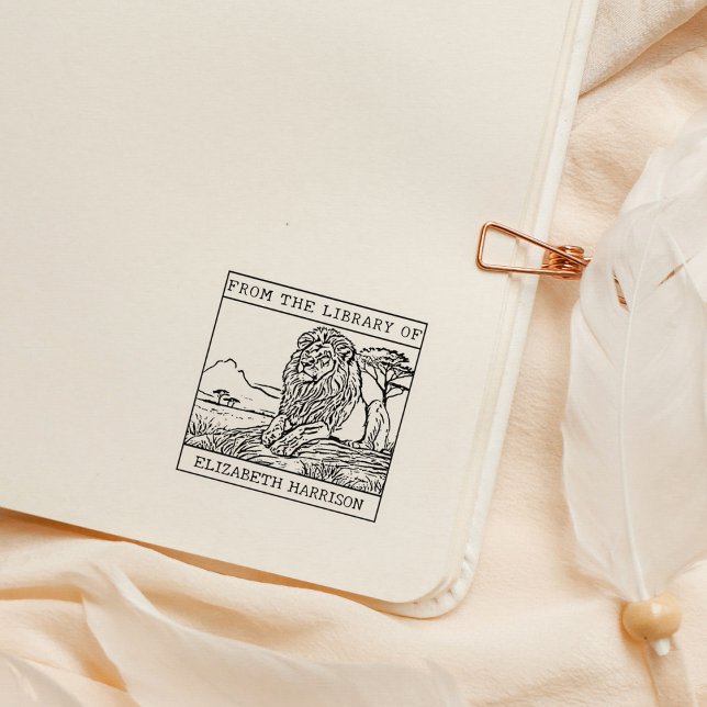 Personalisiertes LöwenBuchzeichen Gummistempel (Von Creator hochgeladen)