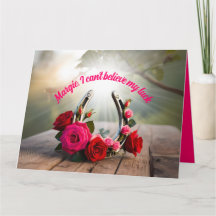 Personalisiertes Lucky Horseshoe und Rose Liebe