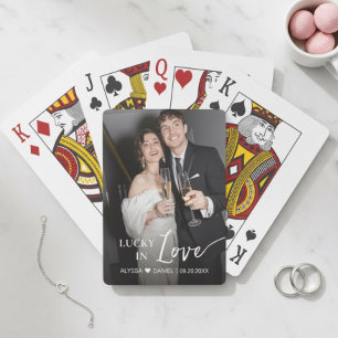Personalisiertes "Lucky in Love" Hochzeitsgeschenk Spielkarten