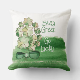 Personalisiertes Lucky Kleeblatt Klee Wasserfarbe Kissen