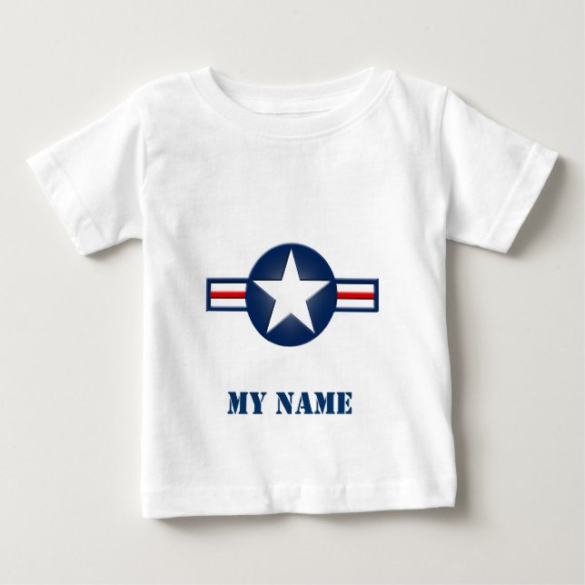 Personalisiertes Luftwaffen-Logo-Säuglings-Shirt Baby T-shirt (Vorderseite)
