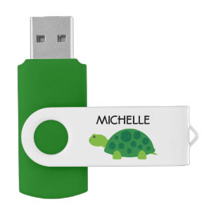 Personalisiertes, lustig-grünes Schildkröten-USB-S USB Stick