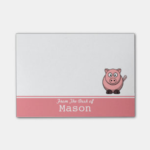Personalisiertes lustiges fettes rosa Schwein Post-it Klebezettel
