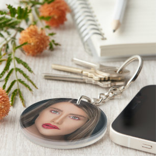 Personalisiertes lustiges Gesicht Selfie Schlüsselanhänger