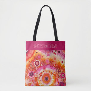 Personalisiertes lustiges orange-rosafarbenes Bati Tasche