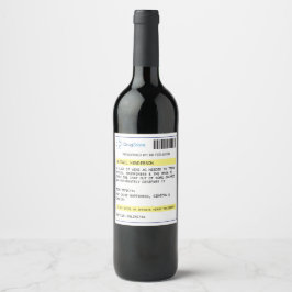 Personalisiertes, lustiges Rezept Weinetikett