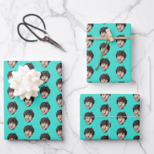 Personalisiertes Lustiges Türkis individuelles Ges Geschenkpapier Set