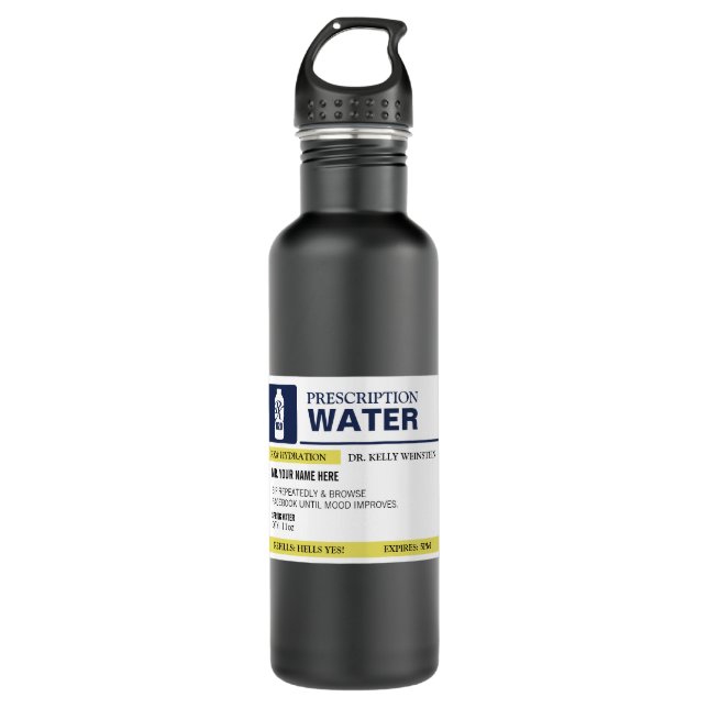 Personalisiertes lustiges Verordnungs-Wasser Edelstahlflasche (Vorderseite)
