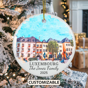 Personalisiertes Luxemburg-Andenken, Luxemburg-Ges Keramik Ornament