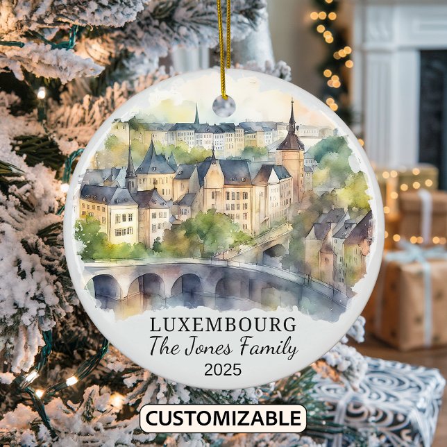 Personalisiertes Luxemburger Ornament, Geschenk Lu Keramik Ornament (Von Creator hochgeladen)