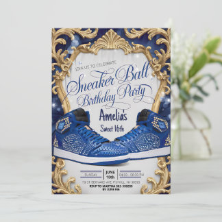 Personalisiertes luxuriöses Birthday Sneaker Ball  Einladung