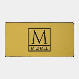 Personalisiertes M Gold Geschenktasche mit Anfangs Schreibtischunterlage