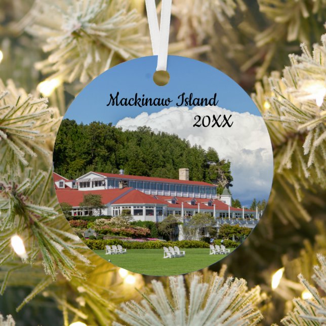 Personalisiertes Mackinaw Island Hotel Ornament Aus Metall (InSitu)