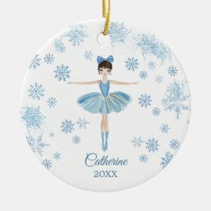 Personalisiertes Mädchen-Ballett-Nussknacker-Gebur Keramik Ornament