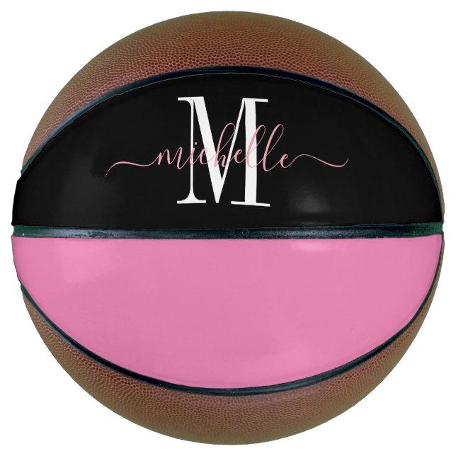 Personalisiertes Mädchen Mit Monogramm Basketball (Vorderseite)