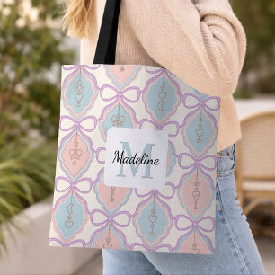 Personalisiertes Mädchen Pastell Süßer Bogen Name Tasche