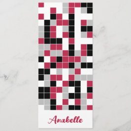 Personalisiertes Magenta-Lesezeichen mit roter Geo