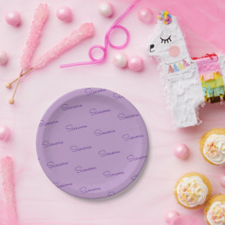 Personalisiertes Magenta Pappteller