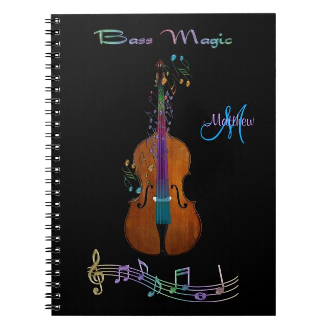 Personalisiertes magisches Musik-Bass-Notizbuch Notizblock (Vorderseite)