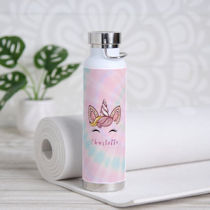 Personalisiertes Magisches Tie-Dye-Einhorn-Coquett Trinkflasche