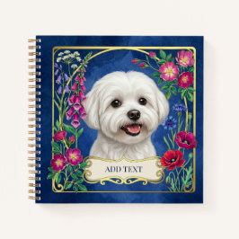 Personalisiertes Malteser-Hund Blaues Notizbuch