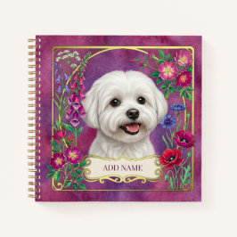 Personalisiertes Malteser-Hund Rosa Notizbuch