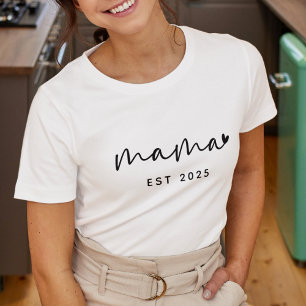 Personalisiertes Mama Gründungsjahr Einfache Mutte T-Shirt