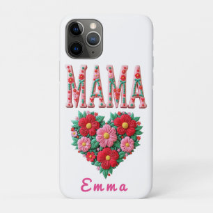 Personalisiertes Mama-Herz-Blumen-Geschenk Case-Mate iPhone Hülle