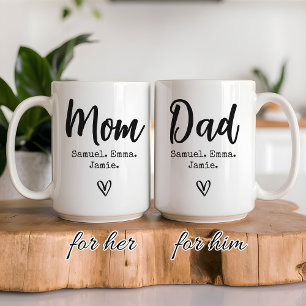 Personalisiertes Mama- und Papa-Mug-Geschenkset fü Kaffeetasse