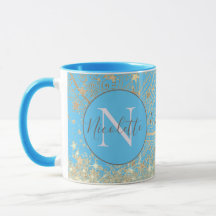 Personalisiertes Mandala mit Goldstars Monogram