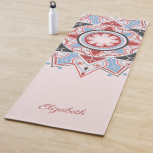 Personalisiertes Mandala Muster Rosa Yogamatte