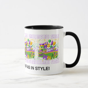 Personalisiertes MARDI GRAS Maskenball-Banner Tasse