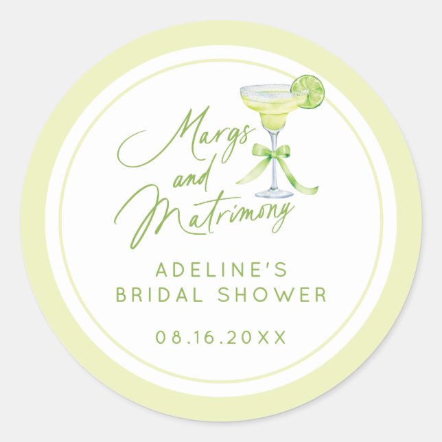 Personalisiertes Margs- und Matrimony-Brautparty Runder Aufkleber (Vorderseite)
