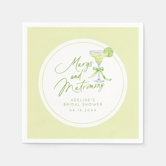 Personalisiertes Margs- und Matrimony-Brautparty Serviette (Vorderseite)