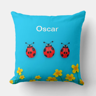 🐞 Personalisiertes Marienkäfer-Garten-Namens-Deko Kissen
