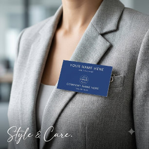 Personalisiertes Marineblaues 3" x 1.5" Rechteck Namensschild