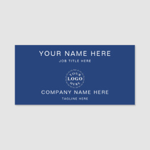 Personalisiertes Marineblaues 3" x 1.5" Rechteck Namensschild