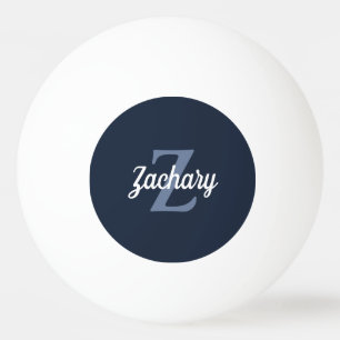 Personalisiertes Marineblaues Retro-Monogramm Tischtennisball