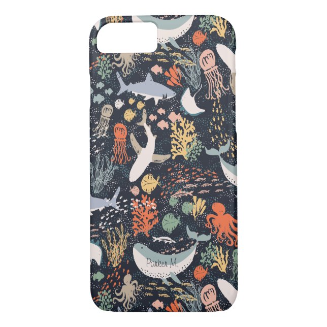 Personalisiertes | Marineleben Case-Mate iPhone Hülle (Rückseite)