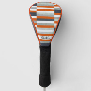 Personalisiertes maritimes Design - Orange, Blau-G Golf Headcover