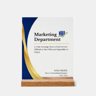 Personalisiertes Marketing-Abteilung-Acrylschild Acrylschild