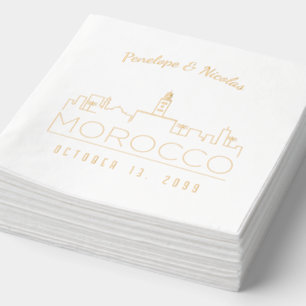 Personalisiertes Marokko Hochzeit Napkins Gold Foi Servietten Mit Folie