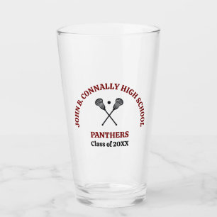 Personalisiertes Maroon High School Lacrosse-Team Glas